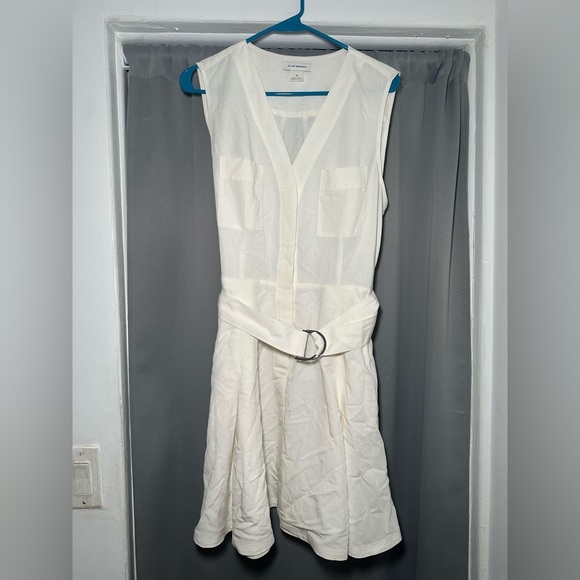 Club Monaco Day To Night Linen Blend Button Front Belted Dress Size 10